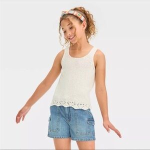Girls' Sleeveless Knit Pullover Sweater - Art Class™ Off-White XL